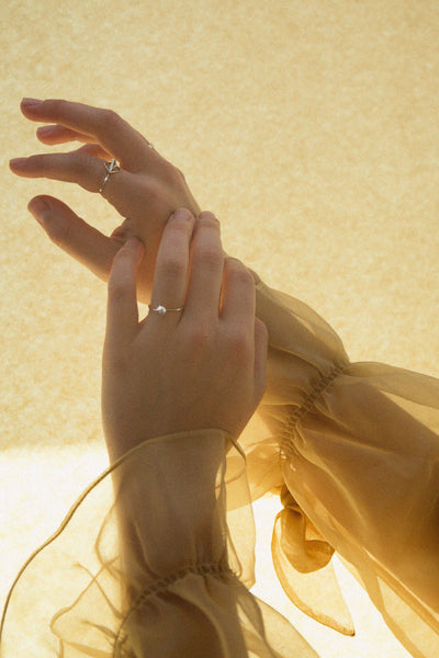 Modhemia Angle Ring Sterling Silver 14k Yellow Gold Triangles