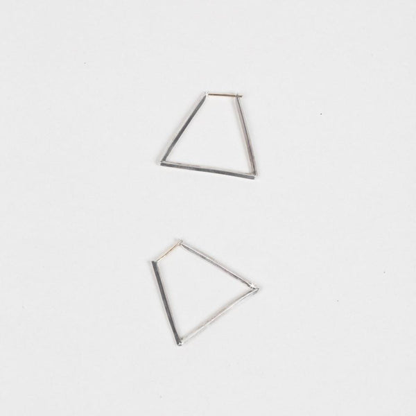 Modhemia Angle Hoops Earring Sterling Silver 14k Yellow Gold