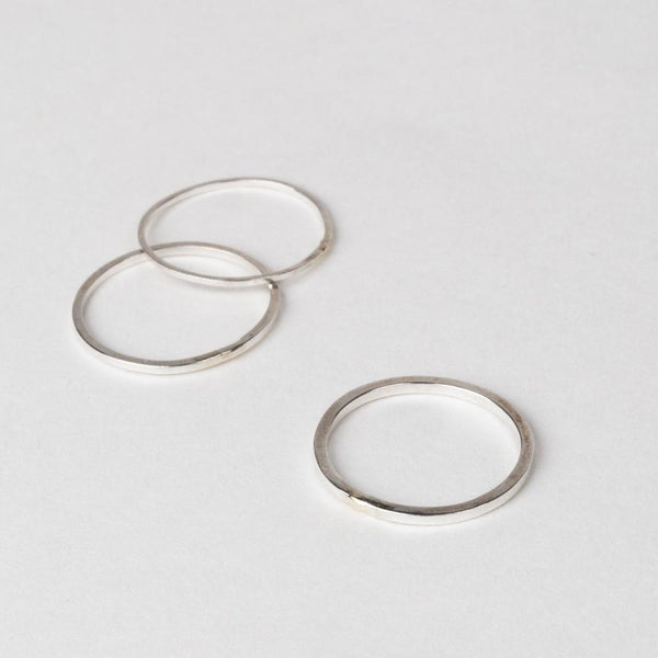 Modhemia Linear Stack Ring Set Mixed Metal Contrasting Seam