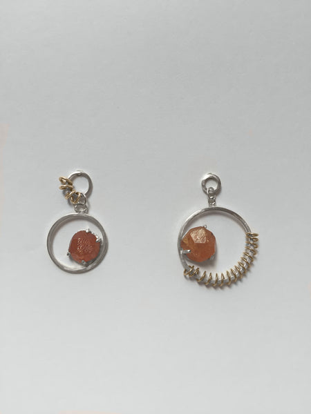 Spessartite Garnet Earrings In The Rough