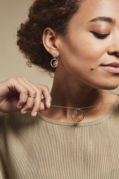 Spessartite Garnet Earrings In The Rough