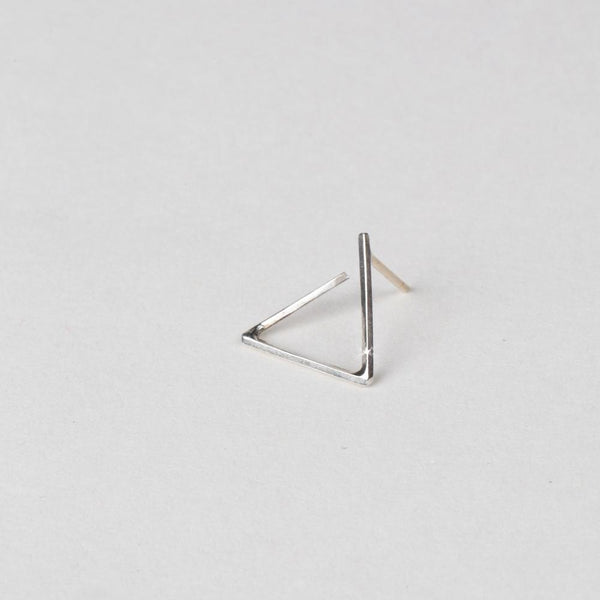 Modhemia Perspective Angle Stud Earring Sterling Silver 14k Yellow Gold