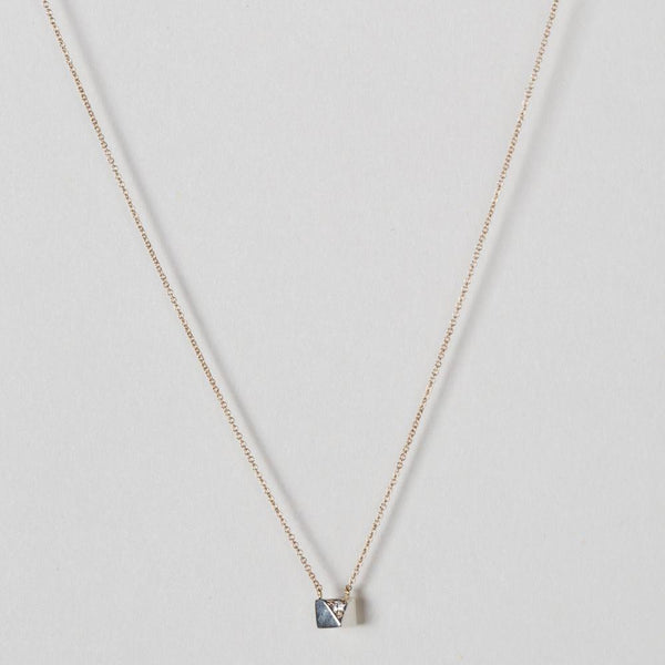 Modhenia Planar Pendant Necklace Sterling Silver 14k Yellow Gold Diamond