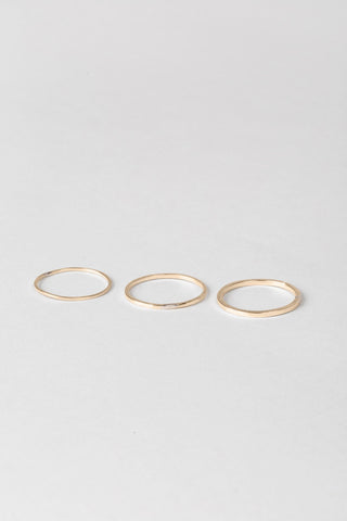 Linear Ring Set - Gold